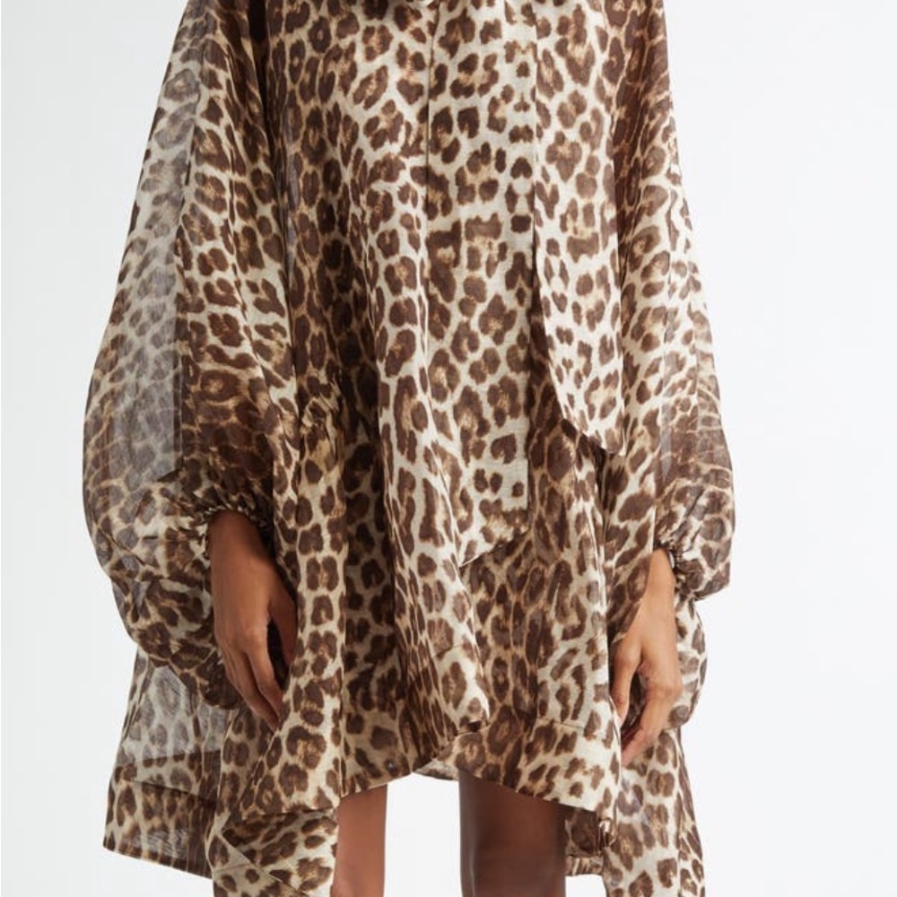 Zimmernan Leopard Print Sheer Dress